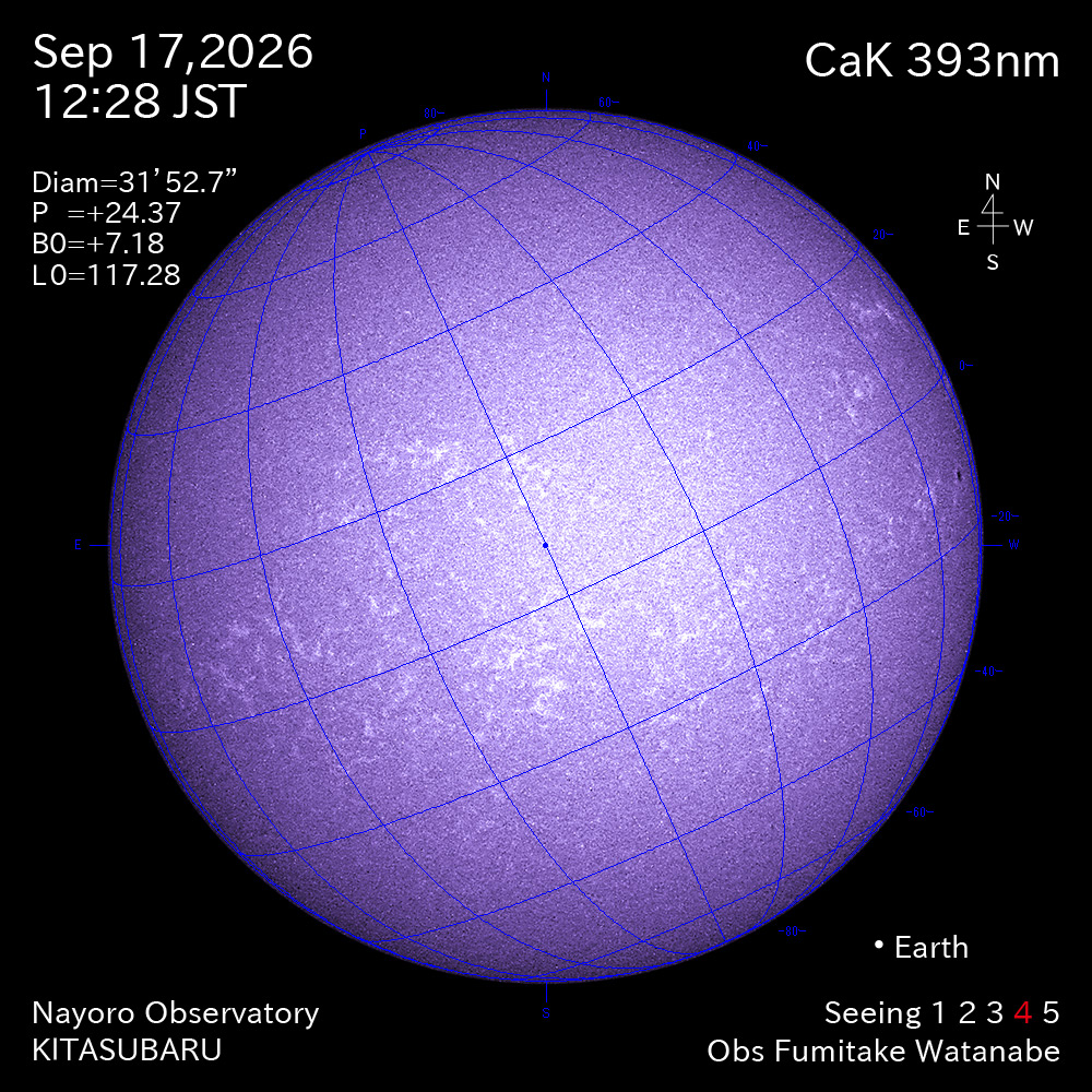 2026年9月17日 CaK波長の太陽