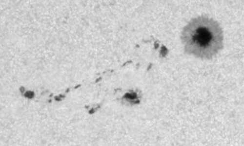 2022年12月9日の黒点（活動領域13157）